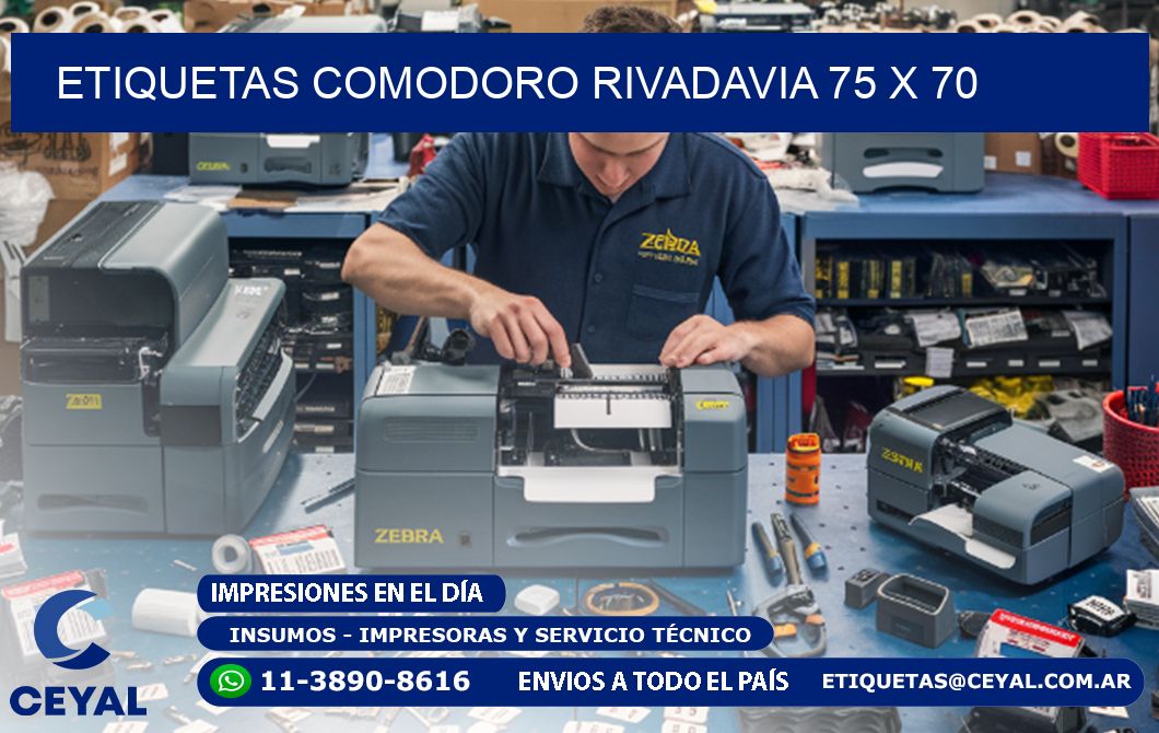 Etiquetas Comodoro Rivadavia 75 x 70