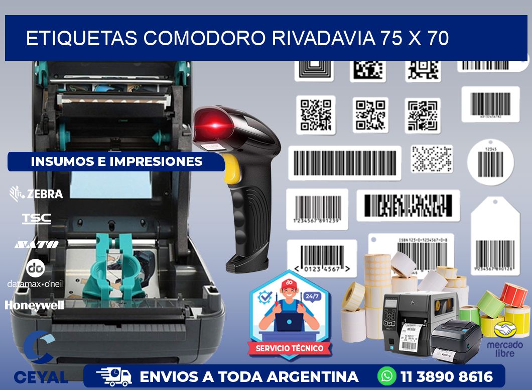 Etiquetas Comodoro Rivadavia 75 x 70