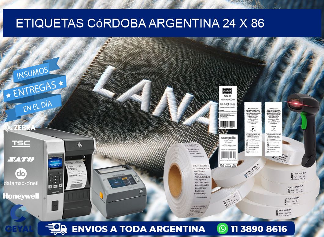 Etiquetas Córdoba Argentina 24 x 86