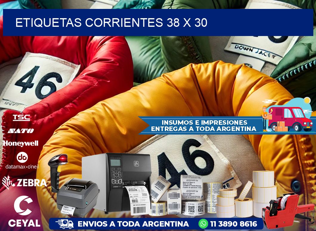 Etiquetas Corrientes 38 x 30