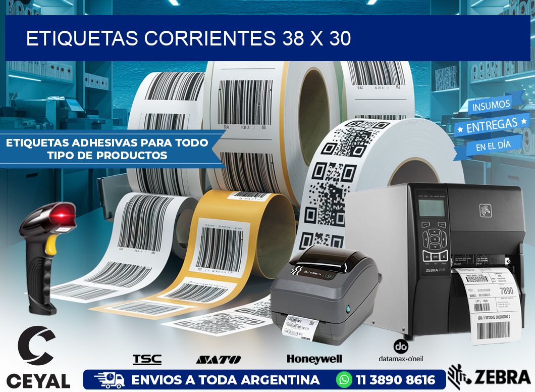 Etiquetas Corrientes 38 x 30