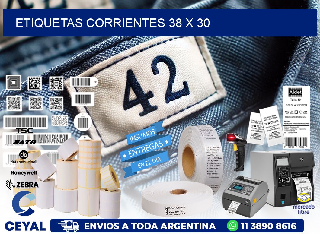 Etiquetas Corrientes 38 x 30