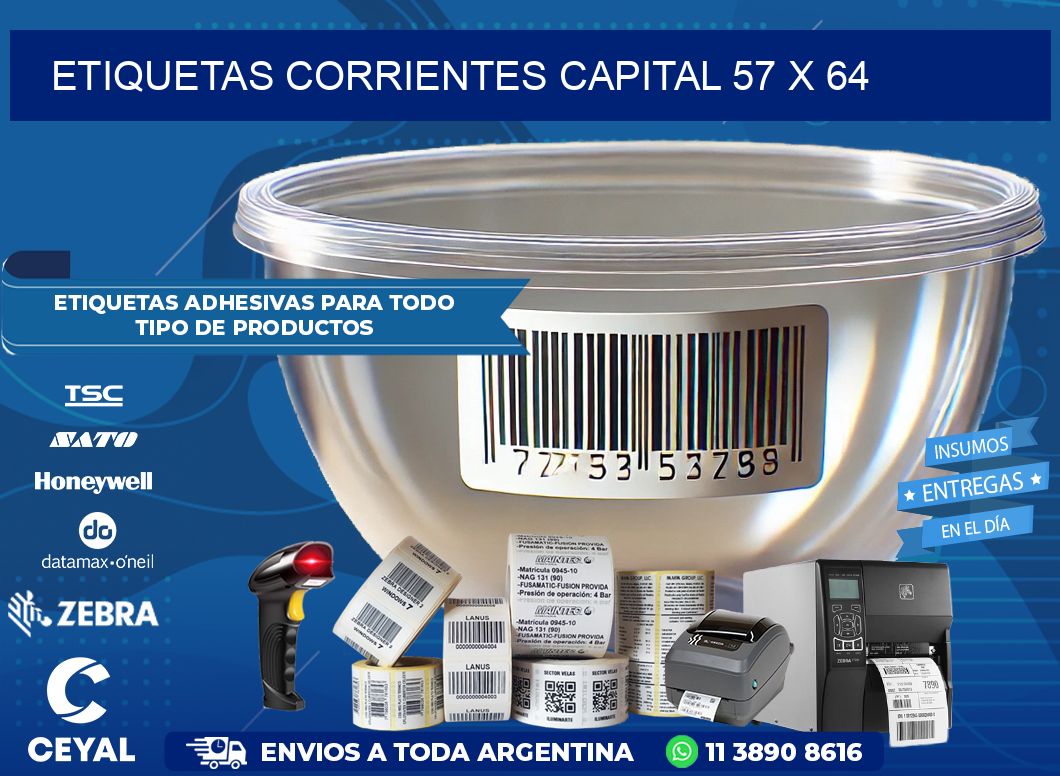 Etiquetas Corrientes Capital 57 x 64