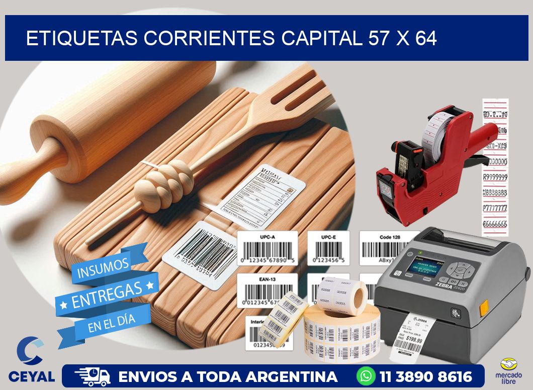 Etiquetas Corrientes Capital 57 x 64