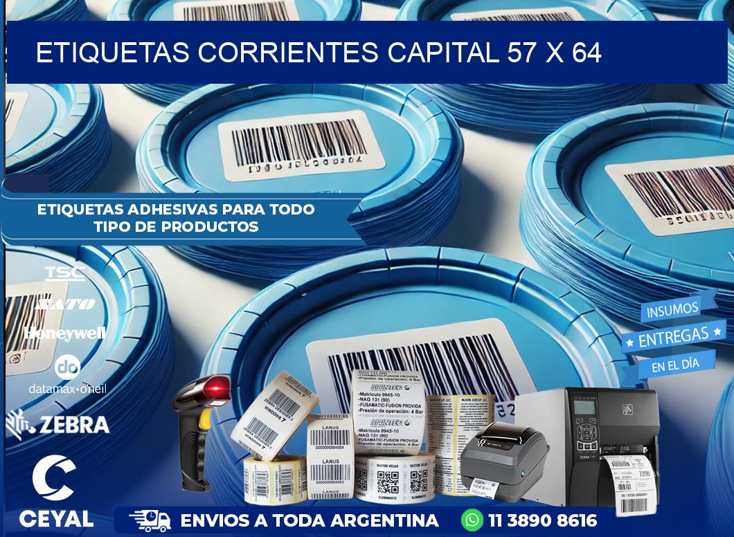 Etiquetas Corrientes Capital 57 x 64