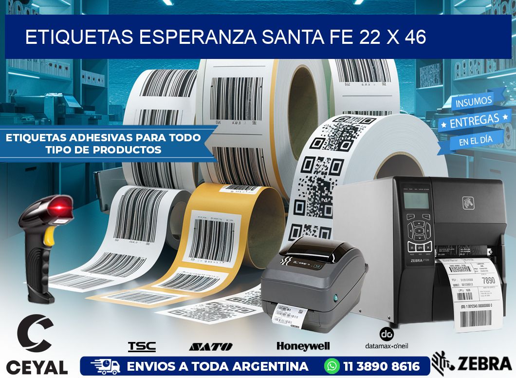 Etiquetas Esperanza Santa Fe 22 x 46