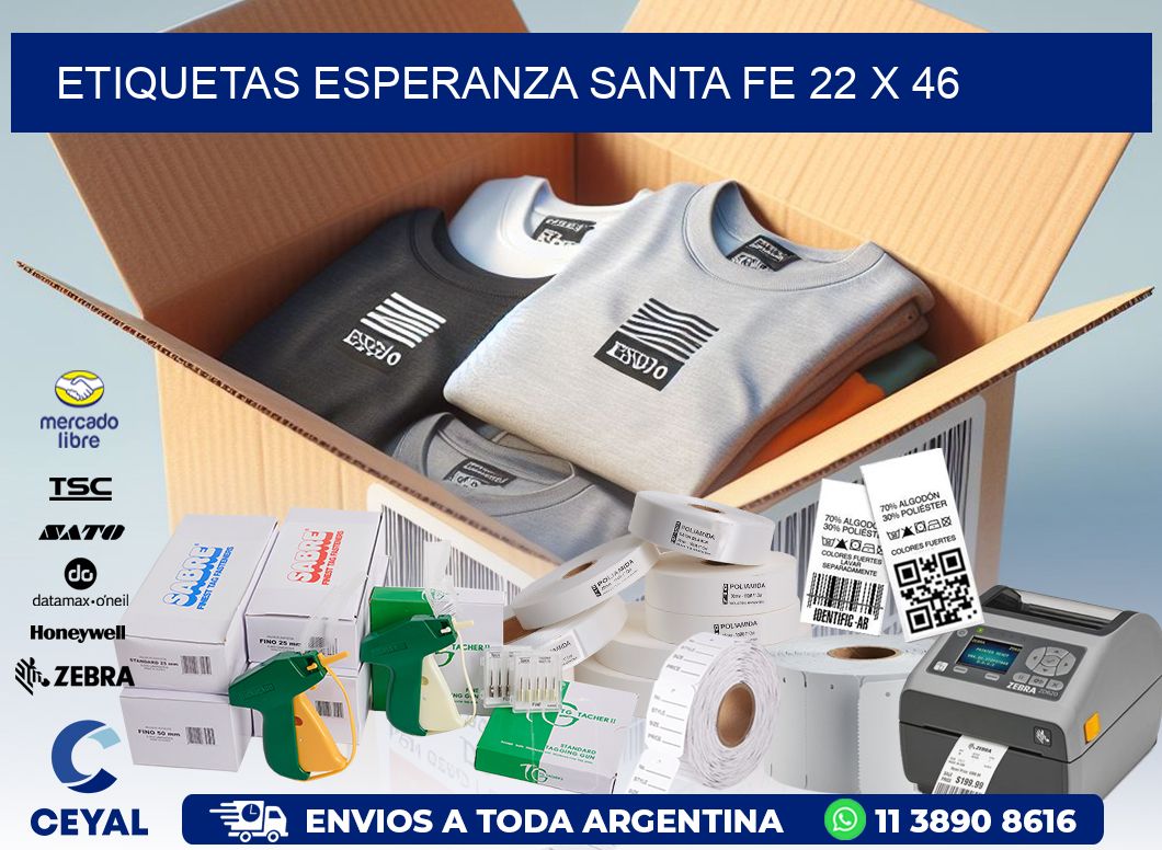 Etiquetas Esperanza Santa Fe 22 x 46
