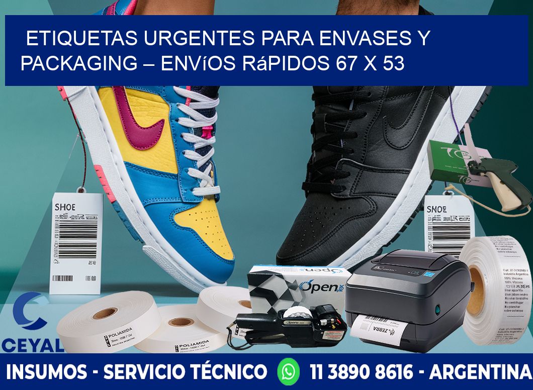 Etiquetas Urgentes para Envases y Packaging – Envíos Rápidos 67 x 53