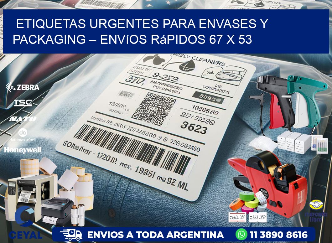 Etiquetas Urgentes para Envases y Packaging – Envíos Rápidos 67 x 53
