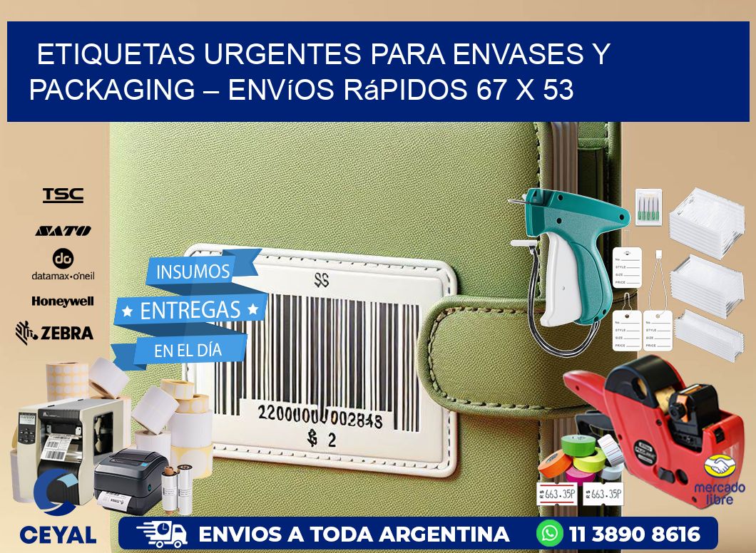Etiquetas Urgentes para Envases y Packaging – Envíos Rápidos 67 x 53