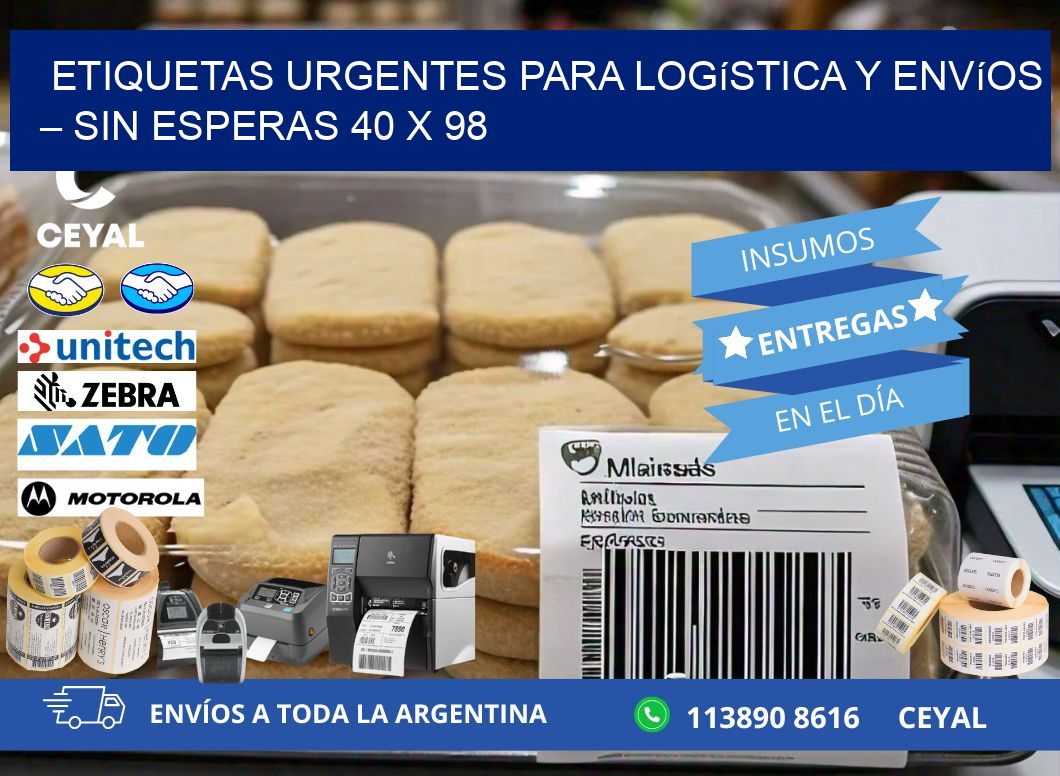 Etiquetas Urgentes para Logística y Envíos – Sin Esperas 40 x 98