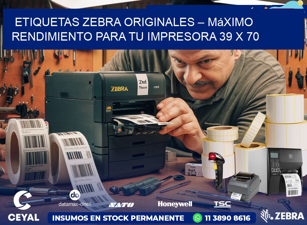 Etiquetas Zebra Originales – Máximo Rendimiento para tu Impresora 39 x 70