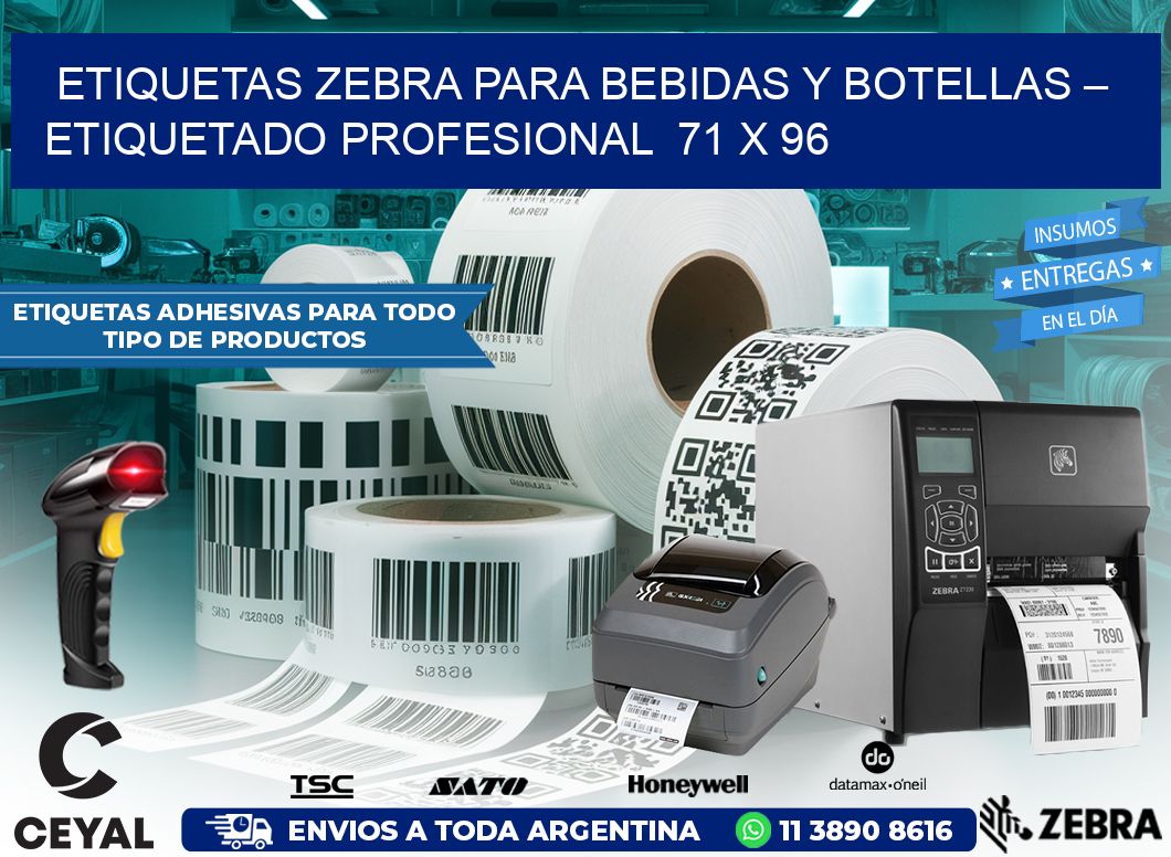 Etiquetas Zebra para Bebidas y Botellas – Etiquetado Profesional  71 x 96