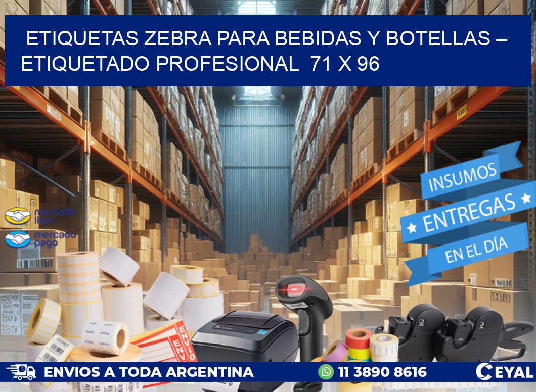 Etiquetas Zebra para Bebidas y Botellas – Etiquetado Profesional  71 x 96