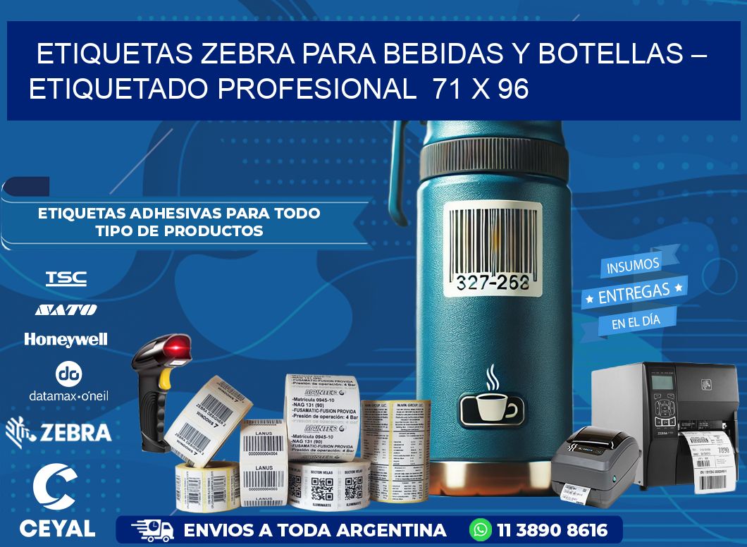 Etiquetas Zebra para Bebidas y Botellas – Etiquetado Profesional  71 x 96