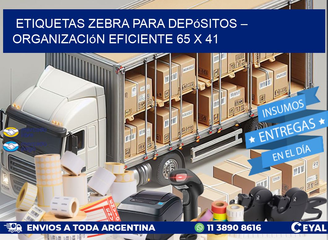 Etiquetas Zebra para Depósitos – Organización Eficiente 65 x 41