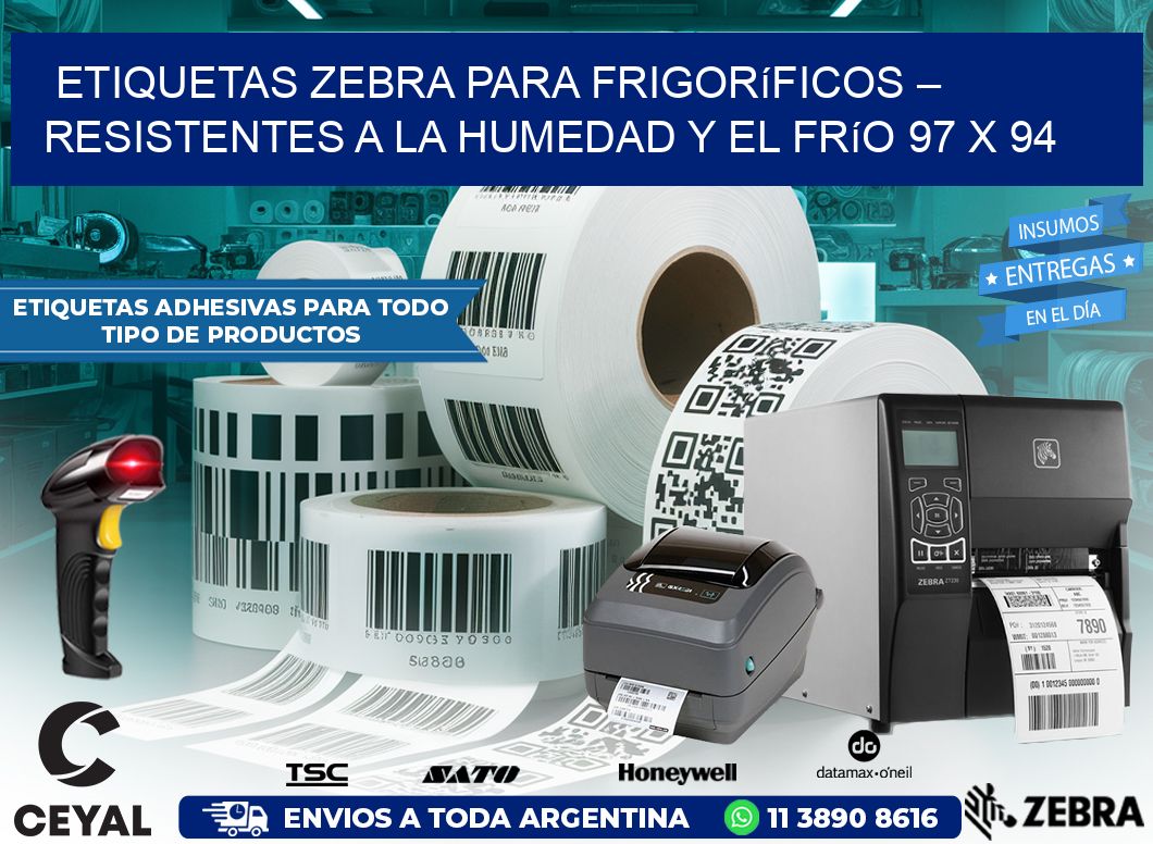 Etiquetas Zebra para Frigoríficos – Resistentes a la Humedad y el Frío 97 x 94