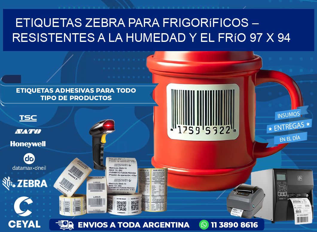 Etiquetas Zebra para Frigoríficos – Resistentes a la Humedad y el Frío 97 x 94