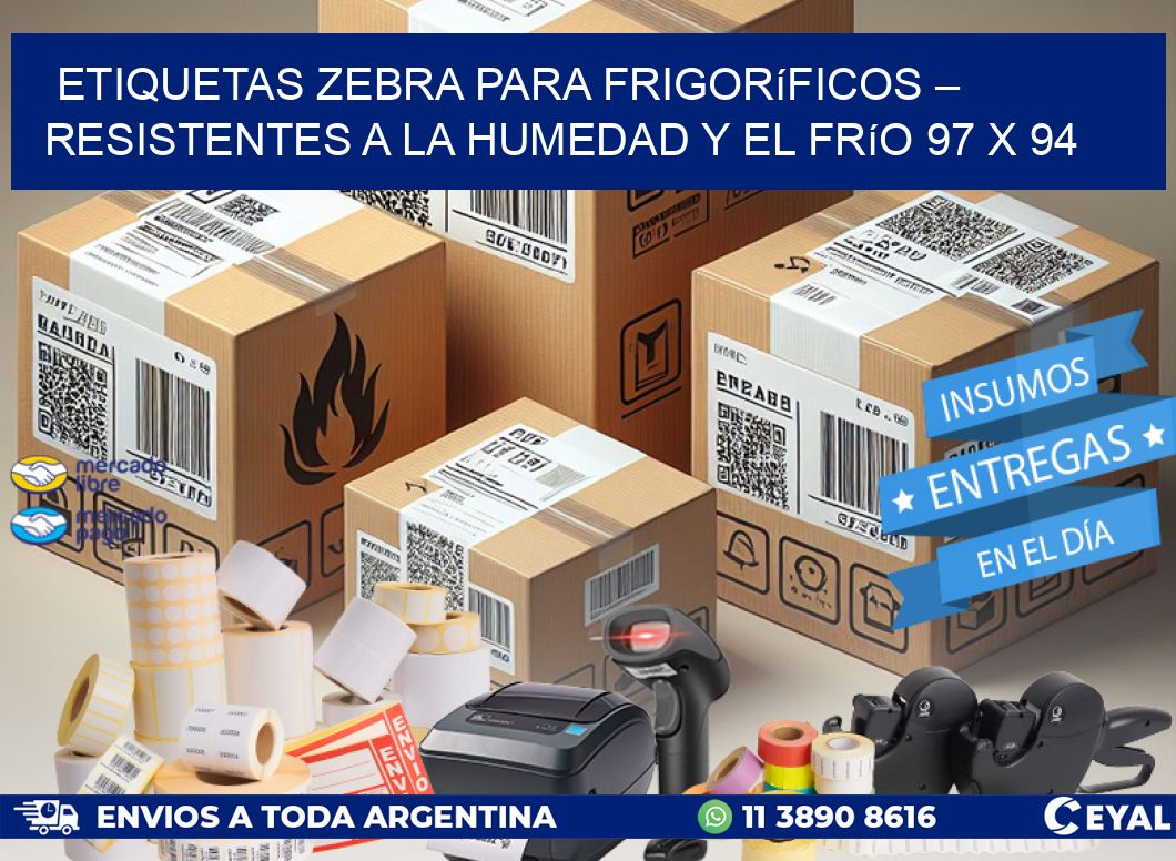 Etiquetas Zebra para Frigoríficos – Resistentes a la Humedad y el Frío 97 x 94