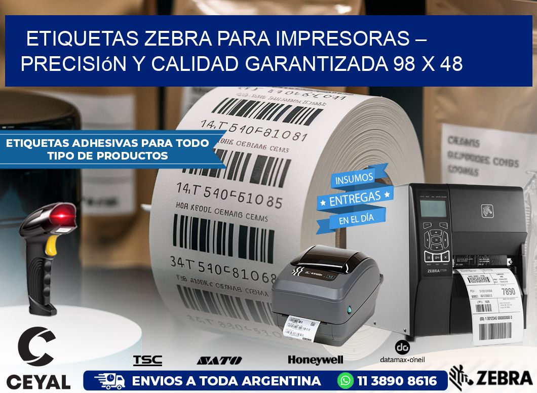 Etiquetas Zebra para Impresoras – Precisión y Calidad Garantizada 98 x 48