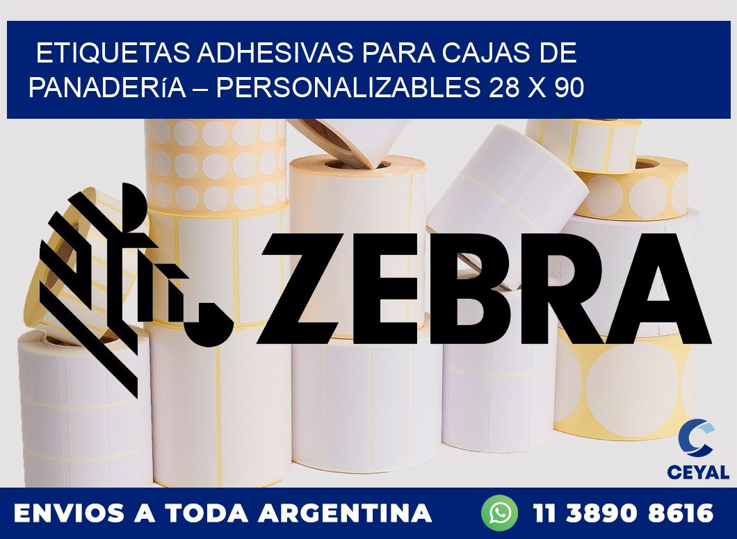 Etiquetas adhesivas para cajas de panadería – Personalizables 28 x 90