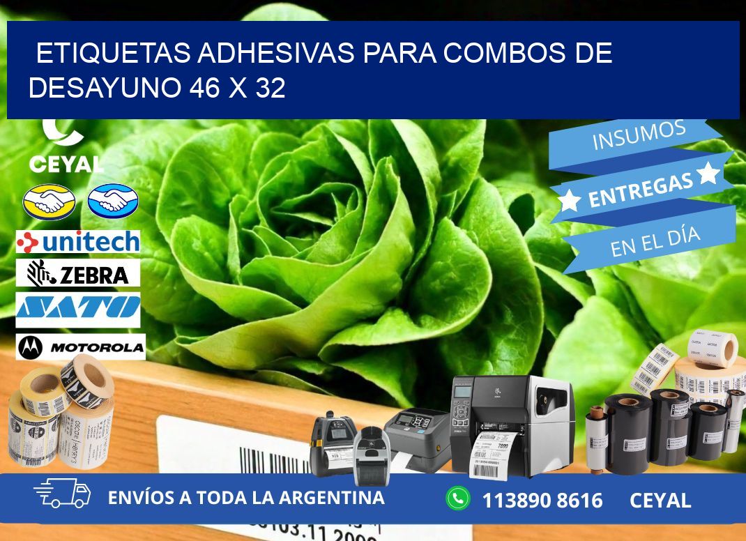 Etiquetas adhesivas para combos de desayuno 46 x 32