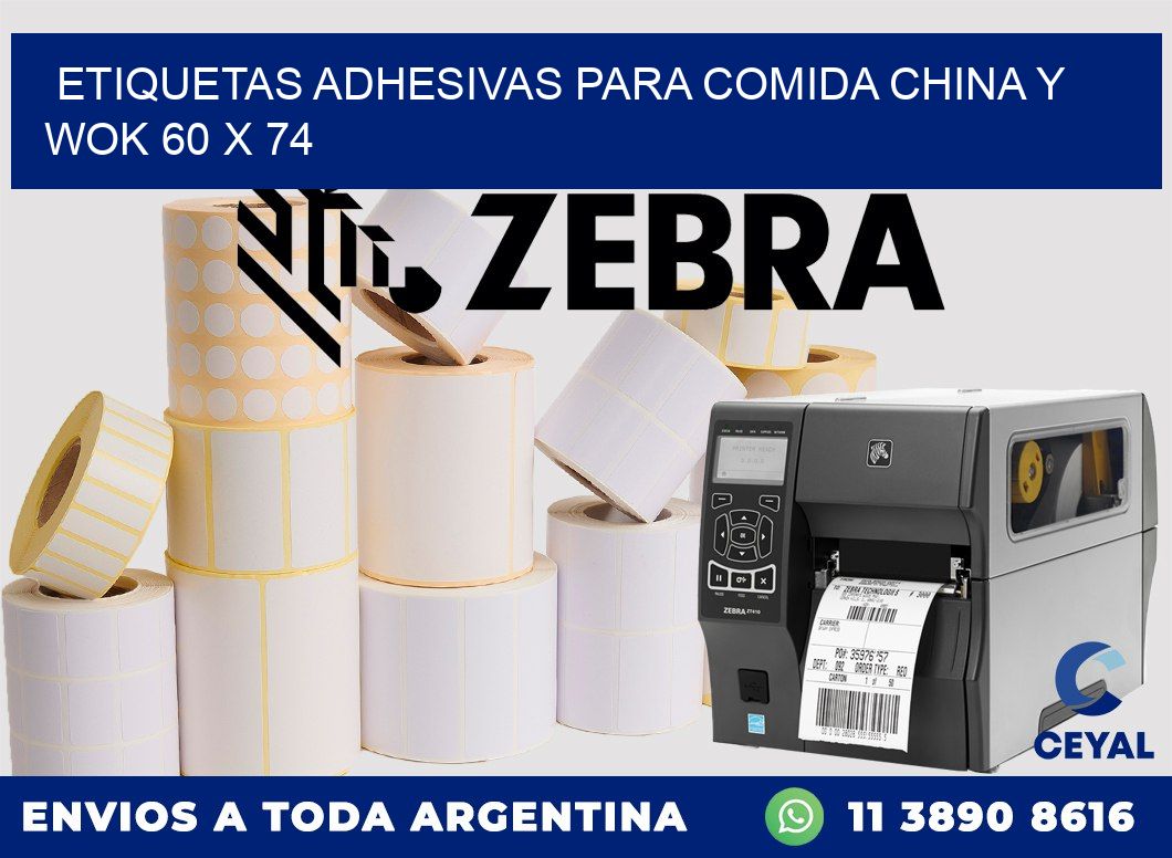 Etiquetas adhesivas para comida china y wok 60 x 74