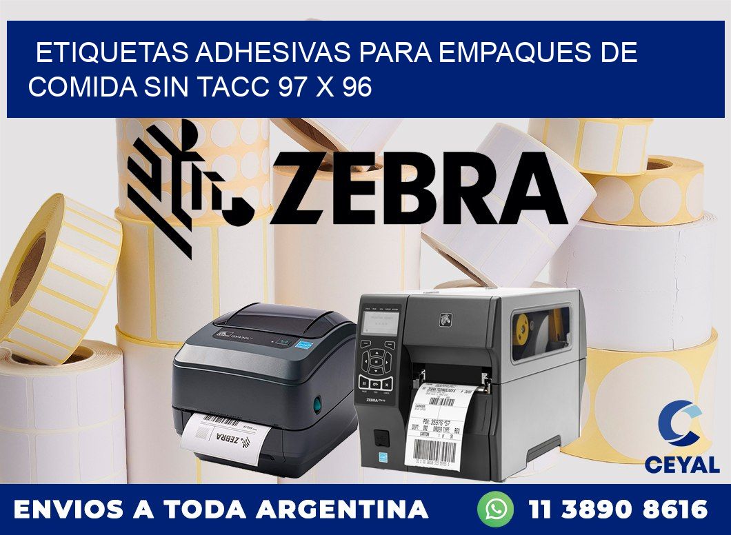 Etiquetas adhesivas para empaques de comida sin TACC 97 x 96