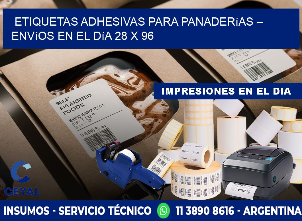 Etiquetas adhesivas para panaderías – Envíos en el día 28 x 96