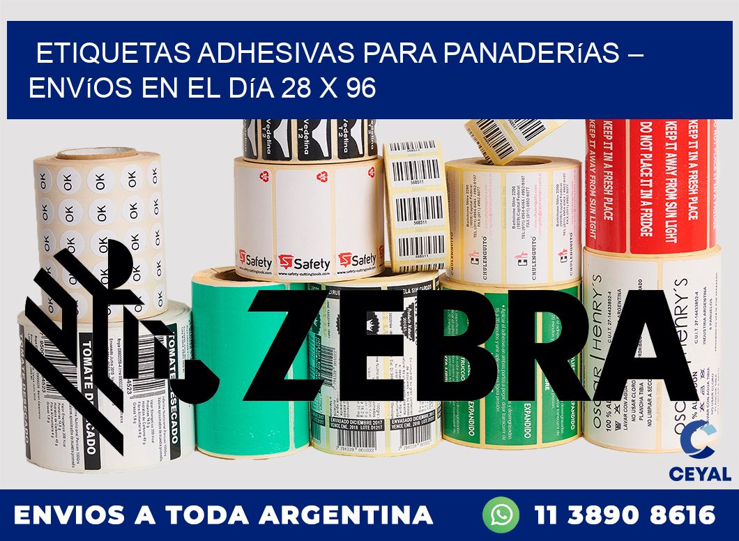Etiquetas adhesivas para panaderías – Envíos en el día 28 x 96