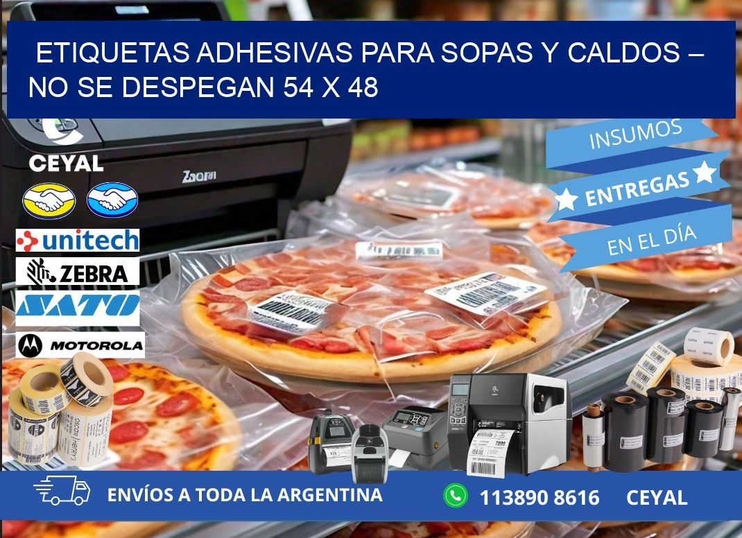Etiquetas adhesivas para sopas y caldos – No se despegan 54 x 48