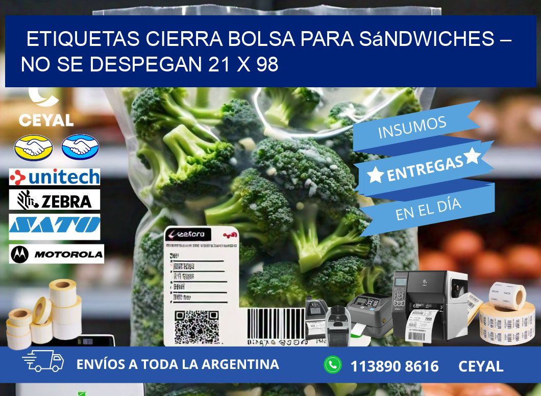 Etiquetas cierra bolsa para sándwiches – No se despegan 21 x 98