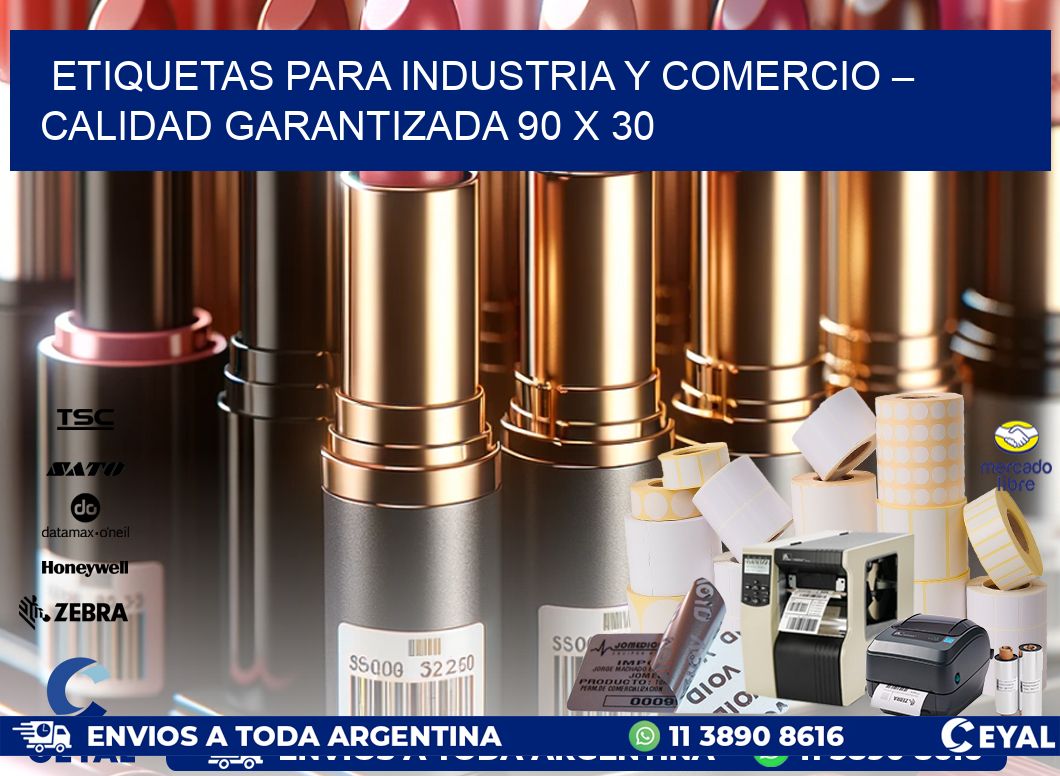 Etiquetas para Industria y Comercio – Calidad Garantizada 90 x 30