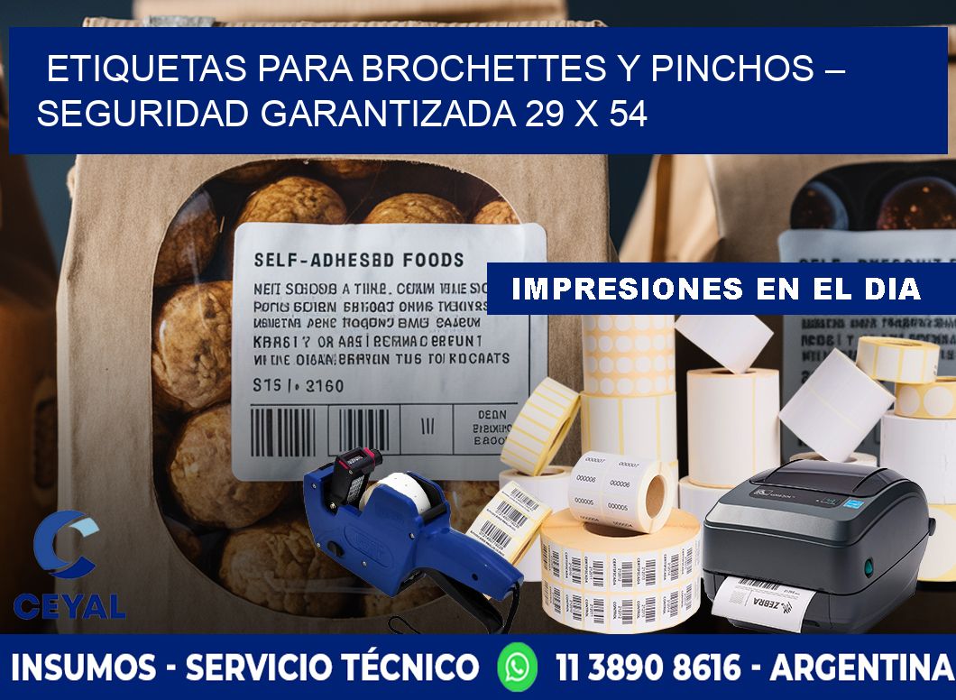 Etiquetas para brochettes y pinchos – Seguridad garantizada 29 x 54