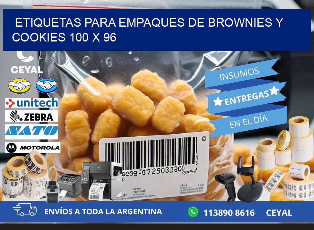 Etiquetas para empaques de brownies y cookies 100 x 96