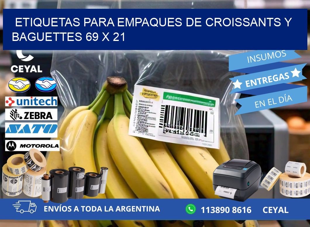 Etiquetas para empaques de croissants y baguettes 69 x 21