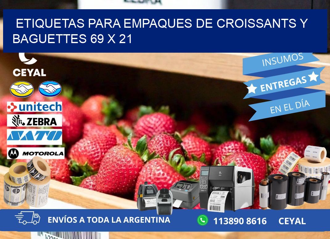 Etiquetas para empaques de croissants y baguettes 69 x 21