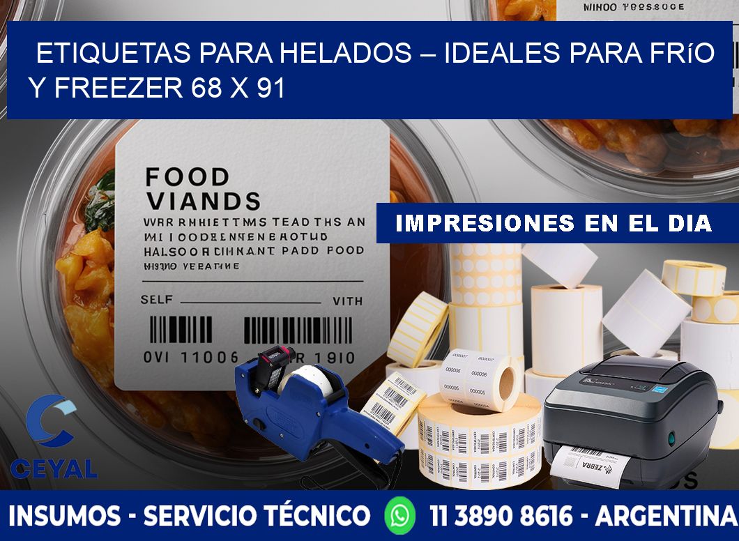 Etiquetas para helados – Ideales para frío y freezer 68 x 91