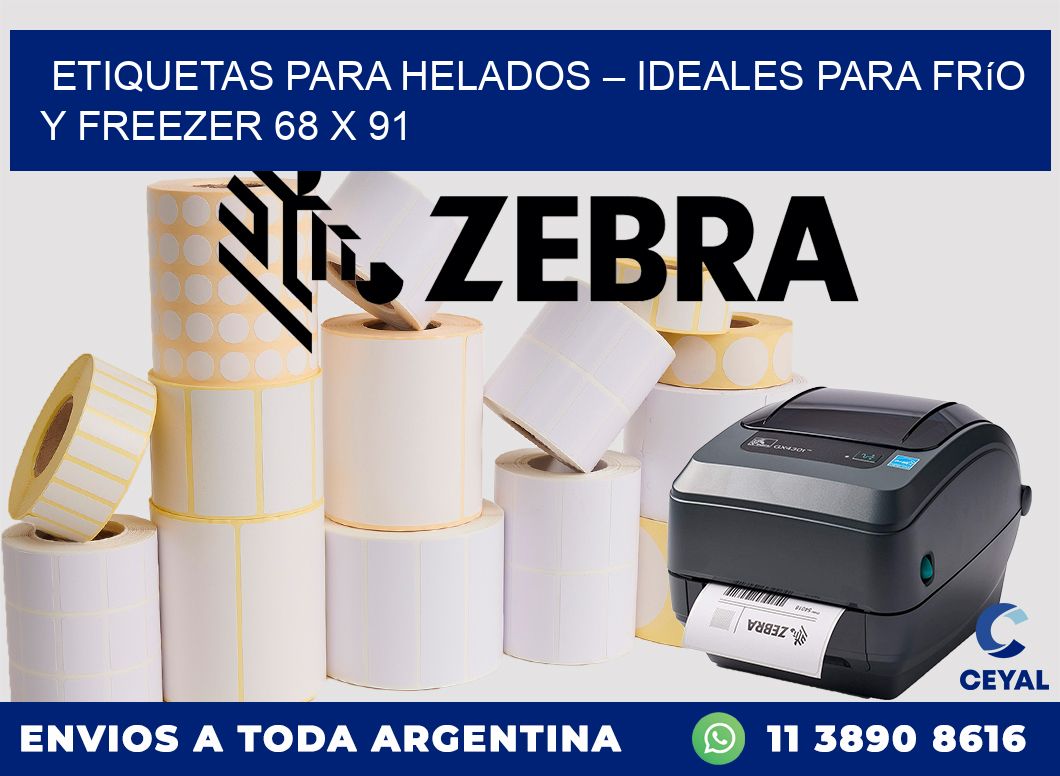 Etiquetas para helados – Ideales para frío y freezer 68 x 91