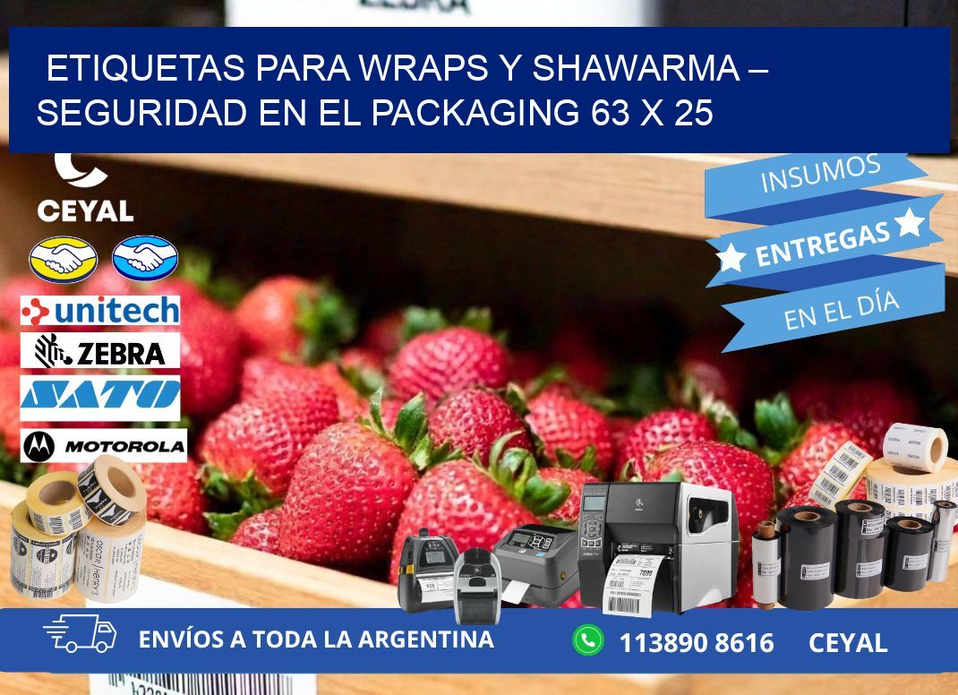 Etiquetas para wraps y shawarma – Seguridad en el packaging 63 x 25