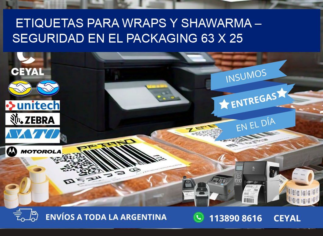 Etiquetas para wraps y shawarma – Seguridad en el packaging 63 x 25