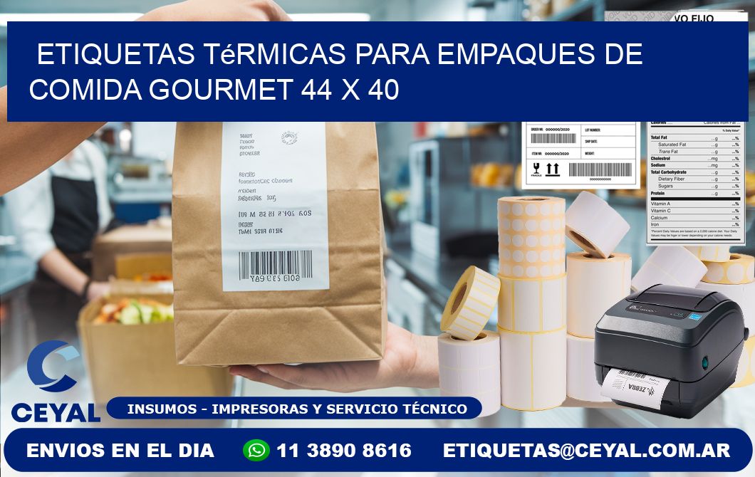 Etiquetas térmicas para empaques de comida gourmet 44 x 40