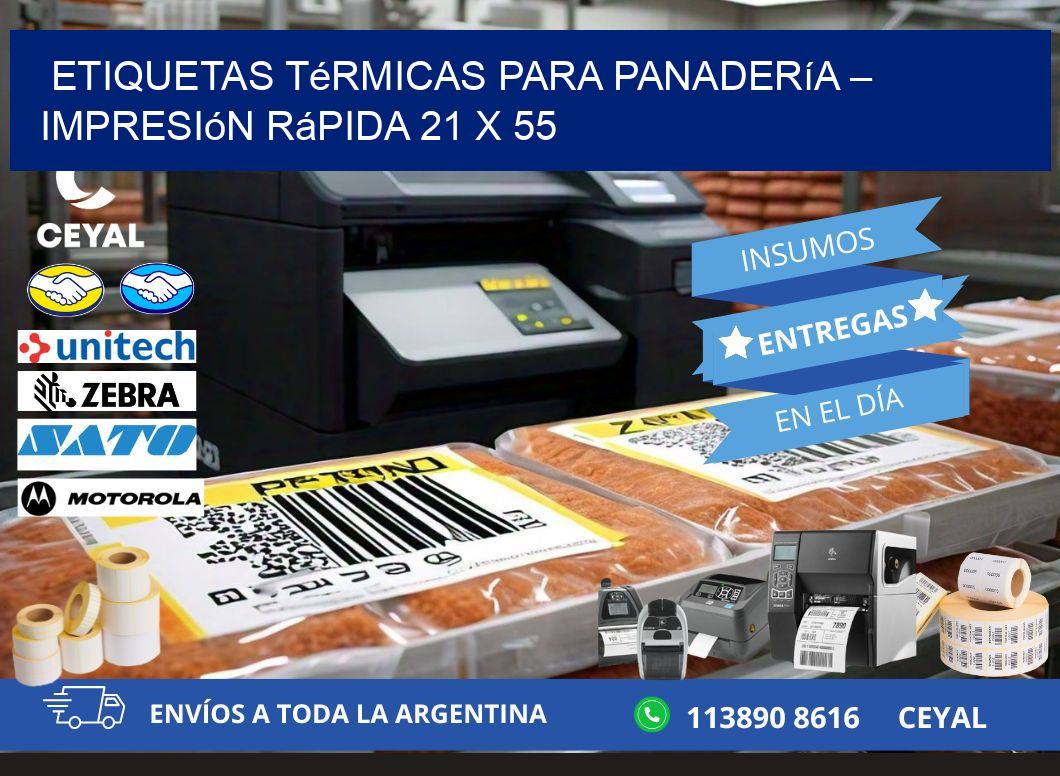 Etiquetas térmicas para panadería – Impresión rápida 21 x 55