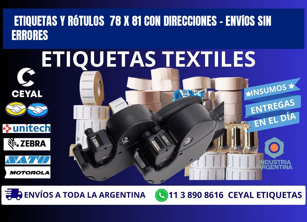 Etiquetas y Rótulos  78 x 81 con Direcciones – Envíos sin Errores