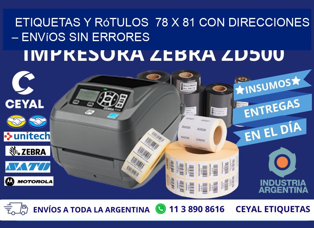 Etiquetas y Rótulos  78 x 81 con Direcciones – Envíos sin Errores