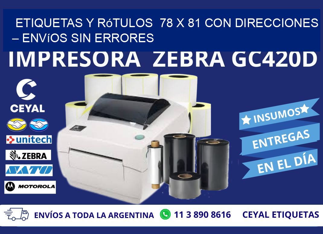Etiquetas y Rótulos  78 x 81 con Direcciones – Envíos sin Errores
