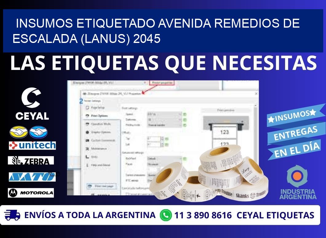 INSUMOS ETIQUETADO Avenida Remedios de Escalada (lanus) 2045