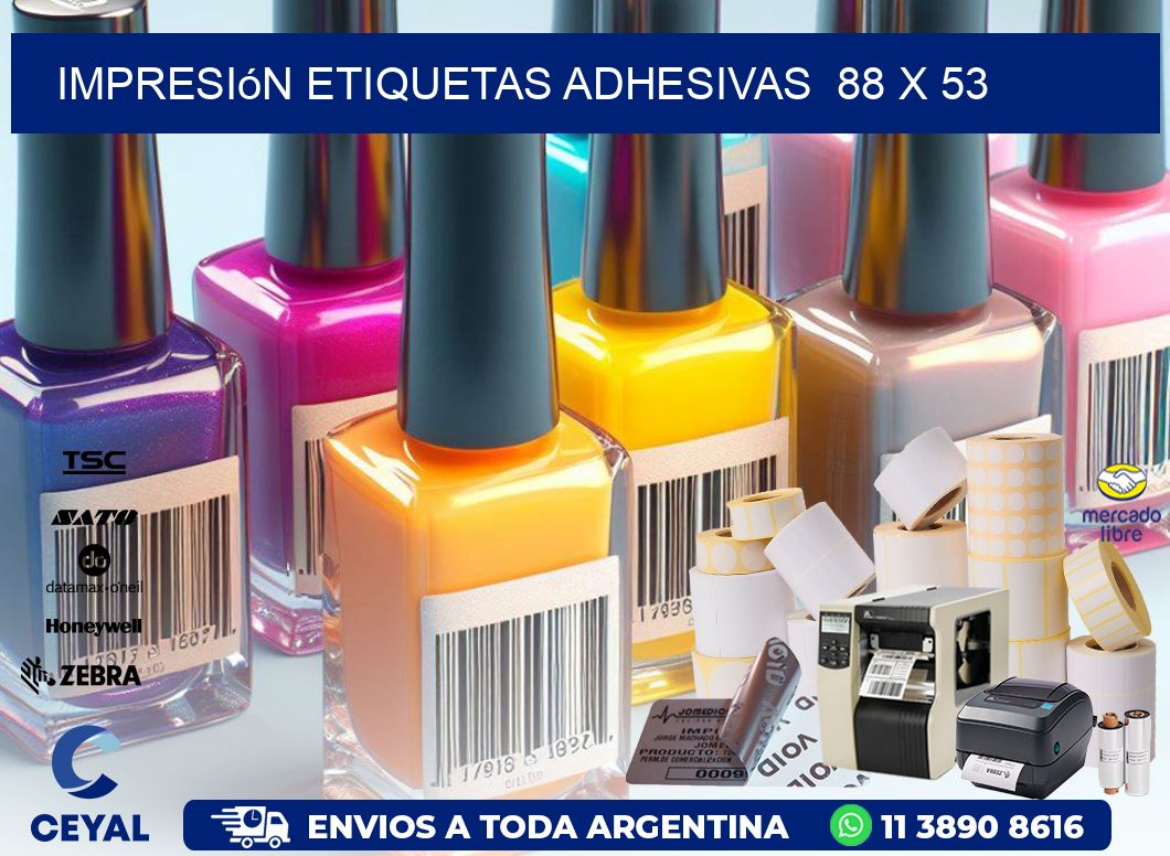 Impresión Etiquetas adhesivas  88 x 53