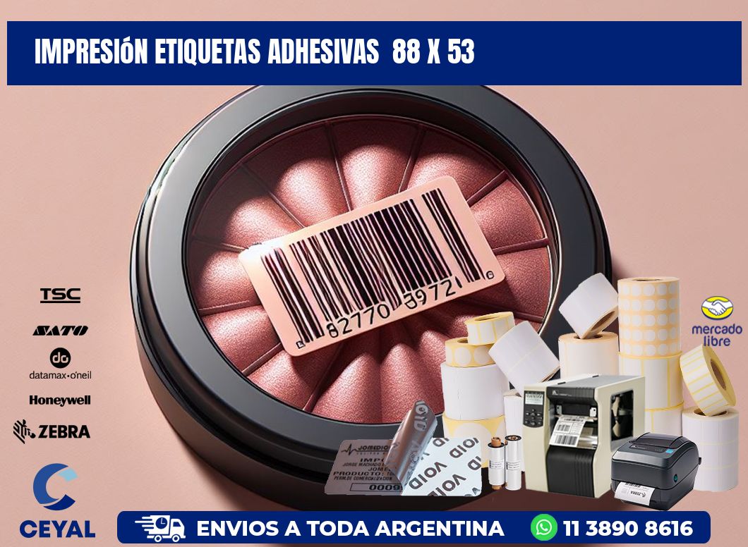 Impresión Etiquetas adhesivas  88 x 53