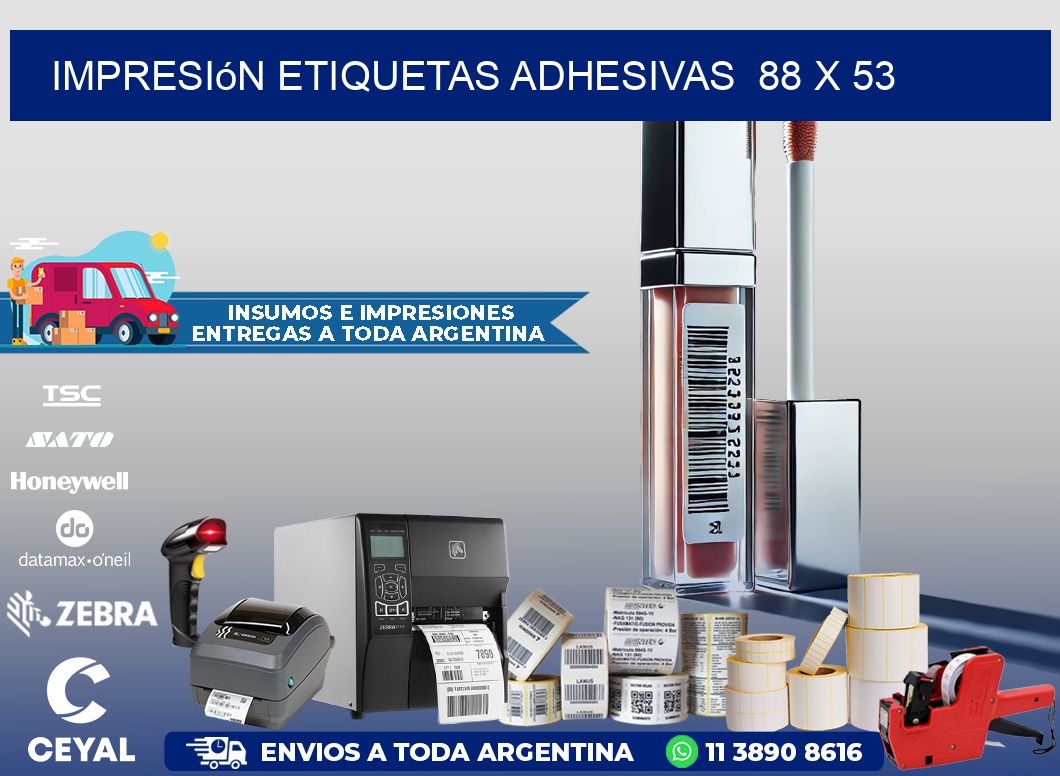Impresión Etiquetas adhesivas  88 x 53